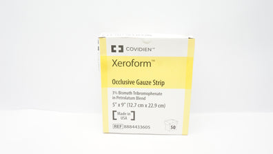 Covidien 8884433605 Xeroform Occlusive Gauze Strip 5 inch x 9 inch - Box of 50